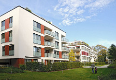 Moderne Neubauten - Wohnhäuser Hagenbeckstrasse, Hamburg Stellingen.