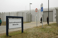 Eingang Schild Justizvollzugsanstalt Billwerder.
