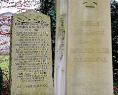 Gedenkstätte beider Weltkriege in Quickborn, Ortsteil Renzel - Inschrift Gedenkstein II. Weltkrieg: Für Heimat und Vaterland starben im Weltkriege 1939 - 1945... Getreu bis in den Tod.