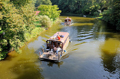 Hausboote auf der Havel bei Steinförde / Fürstenberg.