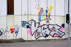 Graffiti / Wandmalerei - Bürogebäude, Verwaltungsgebäude in der City Süd in Hamburg Hammerbrook.
