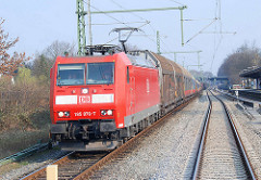 Güterzug auf der Strecke der Güterumgehungsbahn bei Hamburg Barmbek.