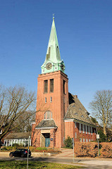 Gross Flottbeker Kirche, eingeweiht 1912 - Architketurbüro Raabe & Wöhlecke.