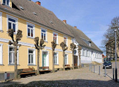 Beschnittene Kopflinden - historische ARchitektur in Bergen auf Rügen.