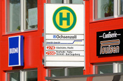 Bushaltestelle Ochsenzoll an der Langenhorner Chaussee in Hamburg Langehorn.