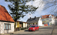 Wohnhäuser in der Breitsprecherstrasse von Bergen auf Rügen.