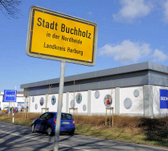 Ortsschild Stadt Buchholz in der Nordheide, Landkreis Harburg / Soltauer Strasse.