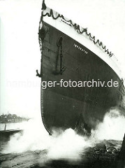 Stapellauf der Imperator - ehem. größtes deutsches Passagierschiff, gebaut auf der Hamburger Vulkanwerft, Länge 272,70m.