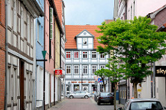 Blick durch die Junkerstrasse zur Langenstrasse in Lüchow.