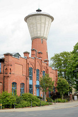Historische Industriearchitektur - Backstein / Ziegelgebäude; Wasserturm und Wasserwerk, Elektrizitätswerk in Lüchow.