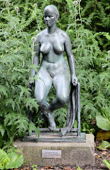 Bronzeplastik Schwimmerin - Aktfigur Fritz Cremer, 1959 - Freundschaftinsel Potsdam.