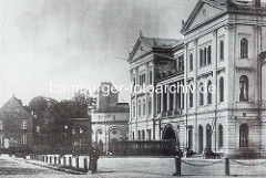 Alter Altonaer Bahnhof bei der Palmaille in Altona, Elbe - jetzt Rathaus von Hamburg Altona ca. 1880