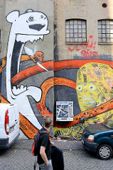 Grafitti an einer Hauswand in der Hamburger Neustadt - Gängeviertel.