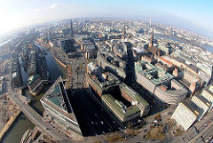Luftbild vom Hamburger Kontorhausviertel - seit 2015 UNESCO-Welterbe.