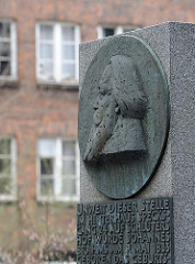 Brahmsdenkmal im Brahmsquartier - Hamburg Neustadt.