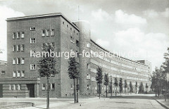 Altes Foto aus dem Glindweg - Wohnhäuser in der Jarrestadt von Hamburg Winterhude; Neues Bauen, Architekt Wilhelm Behrens.