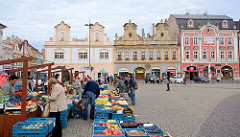 Karlsplatz / Karlovo náměstí in Kolin -  städtische Architektur des späten Barock, Renaissance und klassizistischen Historismus.