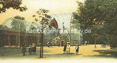 Hamburger Tiergarten am Dammtor - Raubvogelhaus, grosser Käfig - Kinder.
