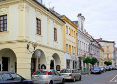 Barockarchitektur; Wohnhäuser mit Barockfassade / Dekor in Kolin, Tschechien.