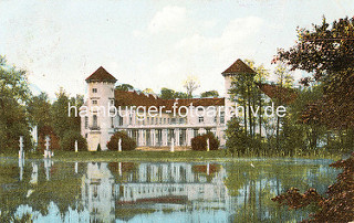 Historische Darstellung vom Rheinsberger Schloss - Blick über den Grienericksee.