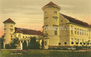 Historische Darstellung vom Schloss Rheinsberg - Hauptflügel mit Schlosstürmen.