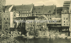 Alte Fotografie von der Uferbebauung an der Neiße in Görlitz.