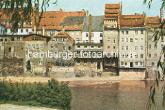 Altes Foto von der Uferbebauung an der Neiße in Görlitz.