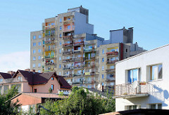 Wohnhäuser, Plattenbau in Zgorzelec.