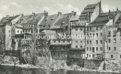 Altes Bild von der Uferbebauung an der Neiße in Görlitz.