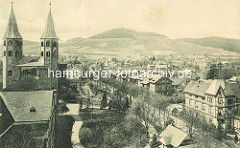 Historisches Luftbild von Goslar - re. die Kirchtürme der Jakobikirche.