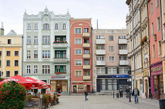 Historische Wohnhäuser - Geschäftshäuser in der Altstadt von Świdnica / Schweidnitz.