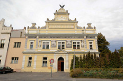 Tyršův Haus in Mělník - Fassademalerei, Architektur von 1904.