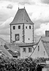 Turmspitze vom Prager Tor in Mělník - Turm der Stadtbefestigung aus dem 15. Jahrhundert.