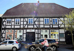 Altes Wohn- und Geschäftshaus in der Stralsunder Straße im Ortsteil Damgarten in Ribnitz-Damgarten. Kaufmannshaus, errichtet 1767.