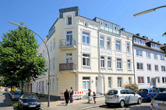 Etagenhäuser - Mietshäuser / Eckgebäude an der Feldnerstraße von Hamburg Heimfeld - Gründerzeitarchitektur.