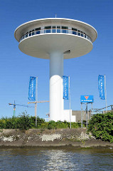 Wohnturm am Baakenhöft, Baakenhafen in der Hamburger Hafencity - sogen. Lighthouse Zero, Wohnrotunde mit 360° Panorama.