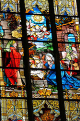 Glasfenster / Glasmalerei in der Schlosskirche von Lutherstadt Wittenberg.