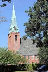 Gross Flottbeker Kirche, eingeweiht 1912 - Architketurbüro Raabe & Wöhlecke.