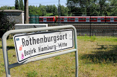 Stadtteilschild Rothenburgsort - Bezirk Hamburg Mitte.