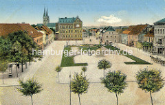 Historische Ansicht vom Schulplatz in Neuruppin.