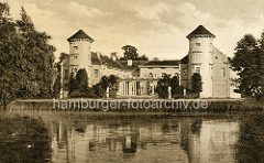 Historisches Bild vom Rheinsberger Schloss - Blick über den Grienericksee.