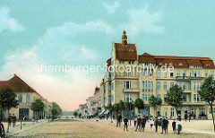 Historische Ansicht von der ehem. Friedrich Wilhelm Straße / heute Karl Marx Strasse in Neuruppin.