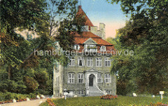 Historische colorierte Ansicht vom Schloss Ritzebüttel in Cuxhaven.