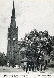 Historische Ansicht der St. Thomaskirche in Hamburg Rothenburgsort - erbaut 1885.