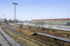 Gleisanlagen am Überseezentrum in Hamburg Kleiner Grasbrook Holthusenkai / Moldauhafen.