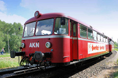 Historischer Triebwagen VT 3.09, erbaut 1967 für die EBOE - Elmshorn-Barmstedt-Oldesloer Eisenbahn - Ende der 1990er Jahre zum Partyzug umgebaut.