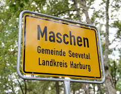 Ortsschild Maschen, Gemeinde Seevetal - Landkreis Harburg.