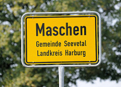 Ortsschild Maschen, Gemeinde Seevetal - Landkreis Harburg.
