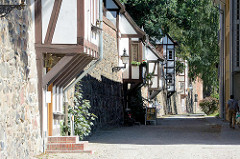 Historische Stadtbefestigung in Neubrandenburg - Stadtmauer mit Wiekhäusern. Das Wiekhaus ist eine Sonderform eines Verteidigungsbaus.