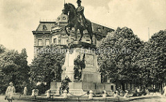 Altes Foto vom Reiterdenkmal Kaiser Wilhelm in Stettin, eingeweiht 1894 - Künstler  Carl Hilgers.